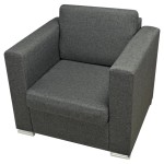 vidaXL Set canapele, 3 piese, gri închis, material textil vidaXL Set canapele, 3 piese, gri închis, material textil