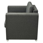 vidaXL Set canapele, 3 piese, gri închis, material textil vidaXL Set canapele, 3 piese, gri închis, material textil