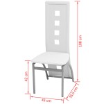 vidaXL Scaune de bucătărie, 6 buc., alb, piele ecologică