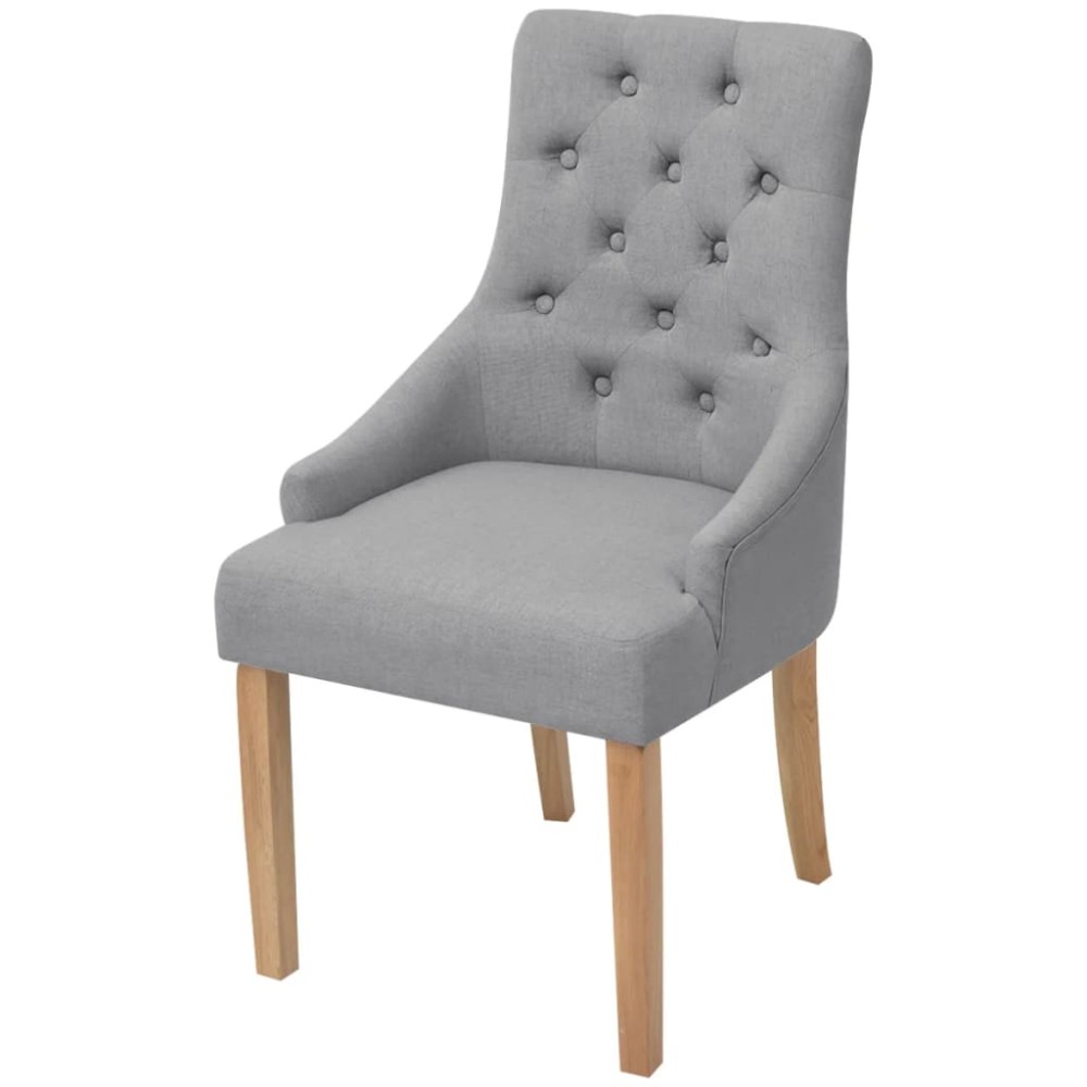 vidaXL Scaune de bucătărie pivotante, 4 buc., gri deschis, textil