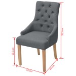 vidaXL Scaune de sufragerie, 6 buc., gri închis, material textil