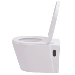 vidaXL Vas toaletă suspendat cu rezervor încastrat, ceramică, alb vidaXL Vas toaletă suspendat cu rezervor încastrat, ceramică, alb