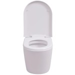 vidaXL Vas toaletă suspendat cu rezervor încastrat, ceramică, alb vidaXL Vas toaletă suspendat cu rezervor încastrat, ceramică, alb
