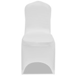 vidaXL Huse elastice scaun, alb, 100 buc. vidaXL Huse elastice scaun, alb, 100 buc.