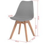 vidaXL Scaune de bucătărie, 6 buc., gri, plastic vidaXL Scaune de bucătărie, 6 buc., gri, plastic