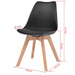 vidaXL Scaune de bucătărie, 6 buc., negru, plastic vidaXL Scaune de bucătărie, 6 buc., negru, plastic