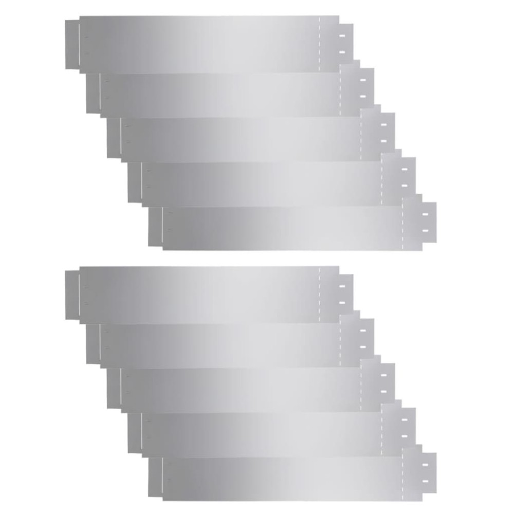 vidaXL Gard de gazon, 10 buc., 100 x 20 cm, oțel galvanizat