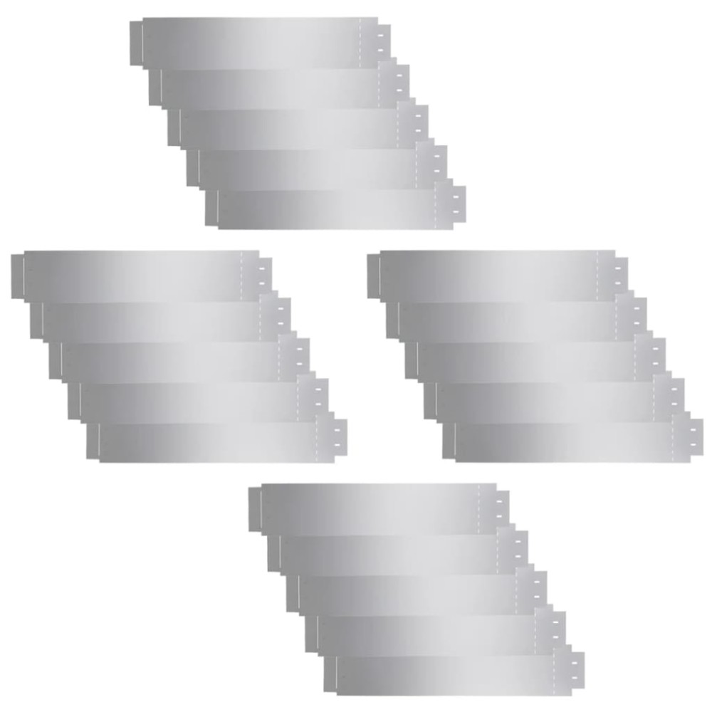 vidaXL Gard de gazon, 20 buc., 100 x 20 cm, oțel galvanizat