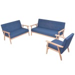 vidaXL Set cu canapele, 2 piese, material textil, albastru vidaXL Set cu canapele, 2 piese, material textil, albastru
