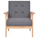 vidaXL Set canapea 2 piese, textil, gri închis