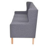 vidaXL Set de canapele, 2 piese, material textil, gri vidaXL Set de canapele, 2 piese, material textil, gri