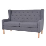 vidaXL Set de canapele, 2 piese, material textil, gri vidaXL Set de canapele, 2 piese, material textil, gri