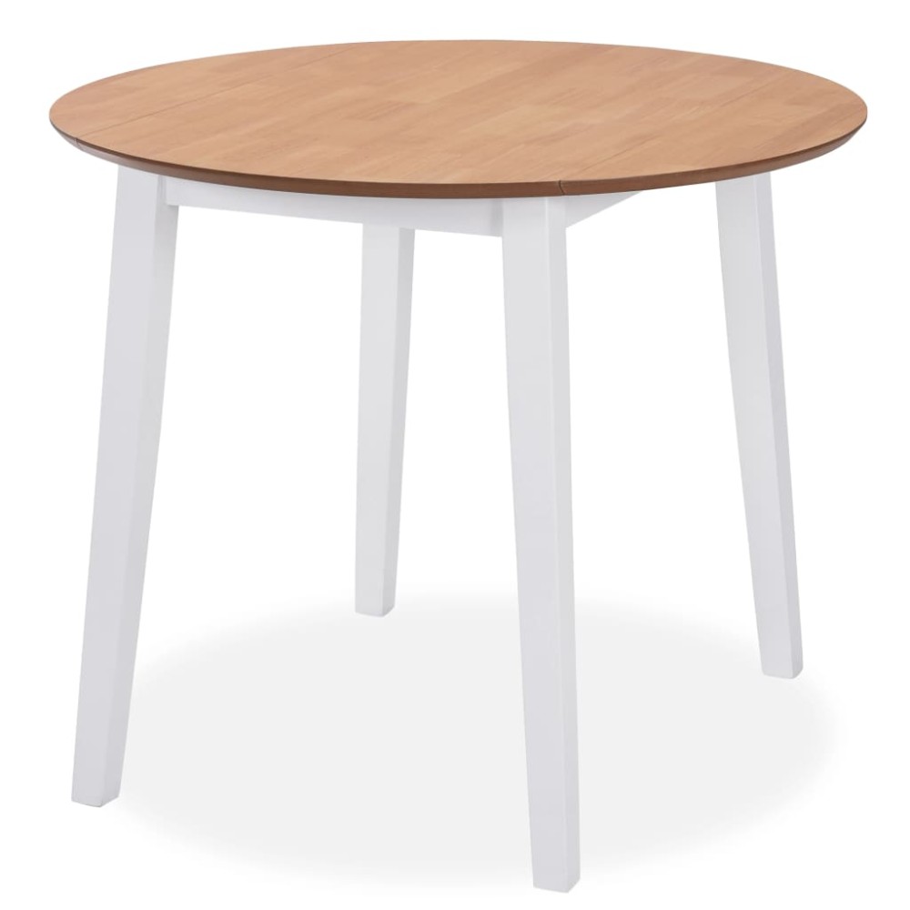 vidaXL Set mobilier de bucătărie, 5 piese, MDF și lemn de hevea, alb