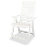 vidaXL Scaune de grădină rabatabile, 4 buc., alb, plastic