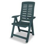 vidaXL Scaune grădină rabatabile, 4 buc., verde, plastic