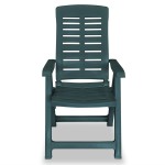 vidaXL Scaune grădină rabatabile, 4 buc., verde, plastic
