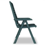 vidaXL Scaune grădină rabatabile, 4 buc., verde, plastic