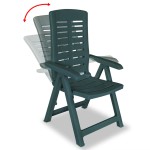 vidaXL Scaune grădină rabatabile, 6 buc., verde, plastic