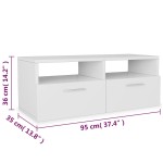vidaXL Comode TV 2 buc, lemn prelucrat, 95x35x36 cm, alb