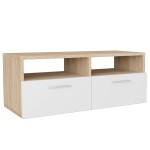 vidaXL Comode TV 2 buc, PAL, 95x35x36 cm, stejar și alb
