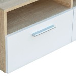 vidaXL Comode TV 2 buc, PAL, 95x35x36 cm, stejar și alb