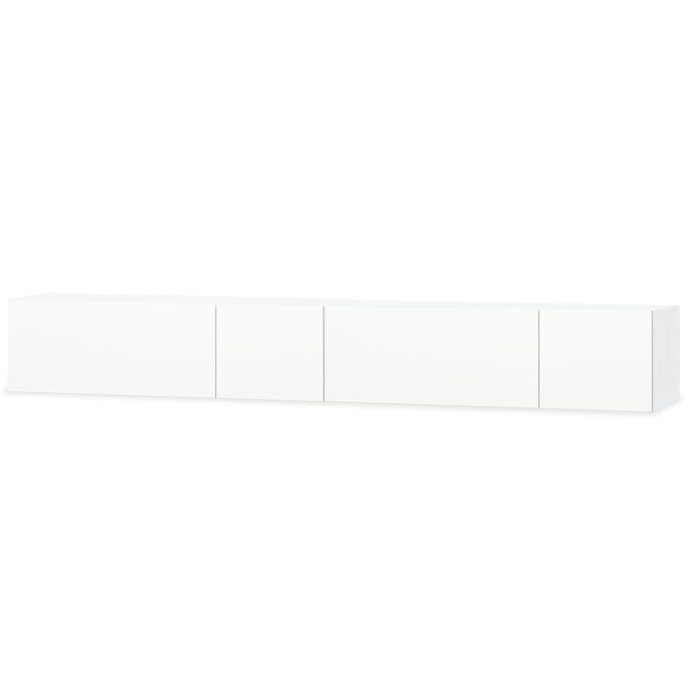 vidaXL Comode TV, 2 buc, PAL, 120x40x34 cm, alb extralucios