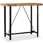 vidaXL Set mobilier bar, 5 piese lemn masiv reciclat și piele naturală vidaXL Set mobilier bar, 5 piese lemn masiv reciclat și piele naturală