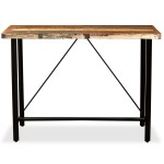 vidaXL Set mobilier bar, 5 piese lemn masiv reciclat și piele naturală vidaXL Set mobilier bar, 5 piese lemn masiv reciclat și piele naturală