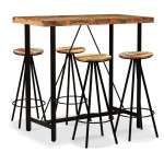 vidaXL Set mobilier de bar, 5 piese, lemn masiv reciclat vidaXL Set mobilier de bar, 5 piese, lemn masiv reciclat