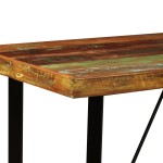 vidaXL Set de bar 5 piese lemn masiv reciclat, piele naturală și pânză vidaXL Set de bar 5 piese lemn masiv reciclat, piele naturală și pânză
