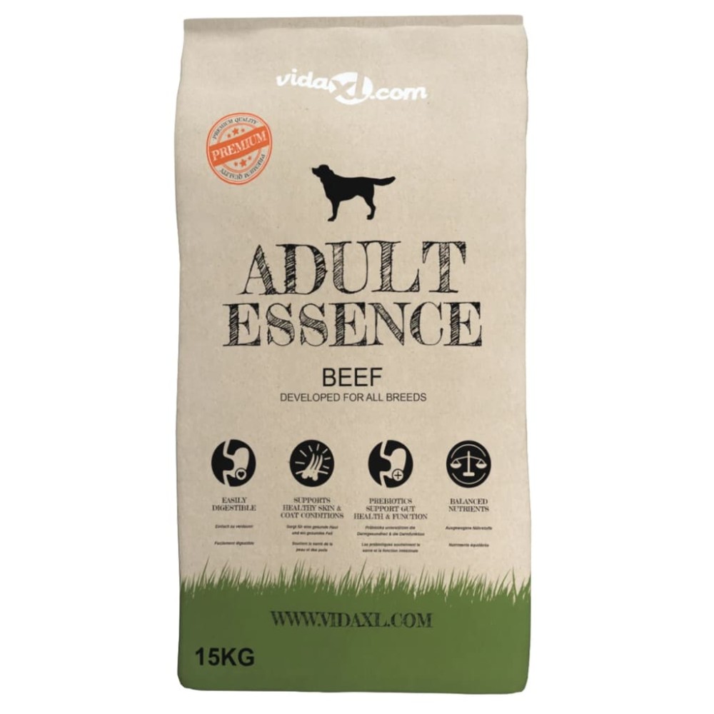 vidaXL Hrană uscată pentru câini Adult Essence Beef 2 buc. 30 kg