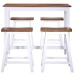 vidaXL Set masă și scaune de bar, 5 piese, lemn masiv vidaXL Set masă și scaune de bar, 5 piese, lemn masiv