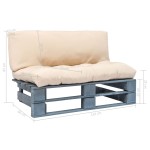 vidaXL Canapea din paleți de grădină, cu perne nisipii, lemn de pin