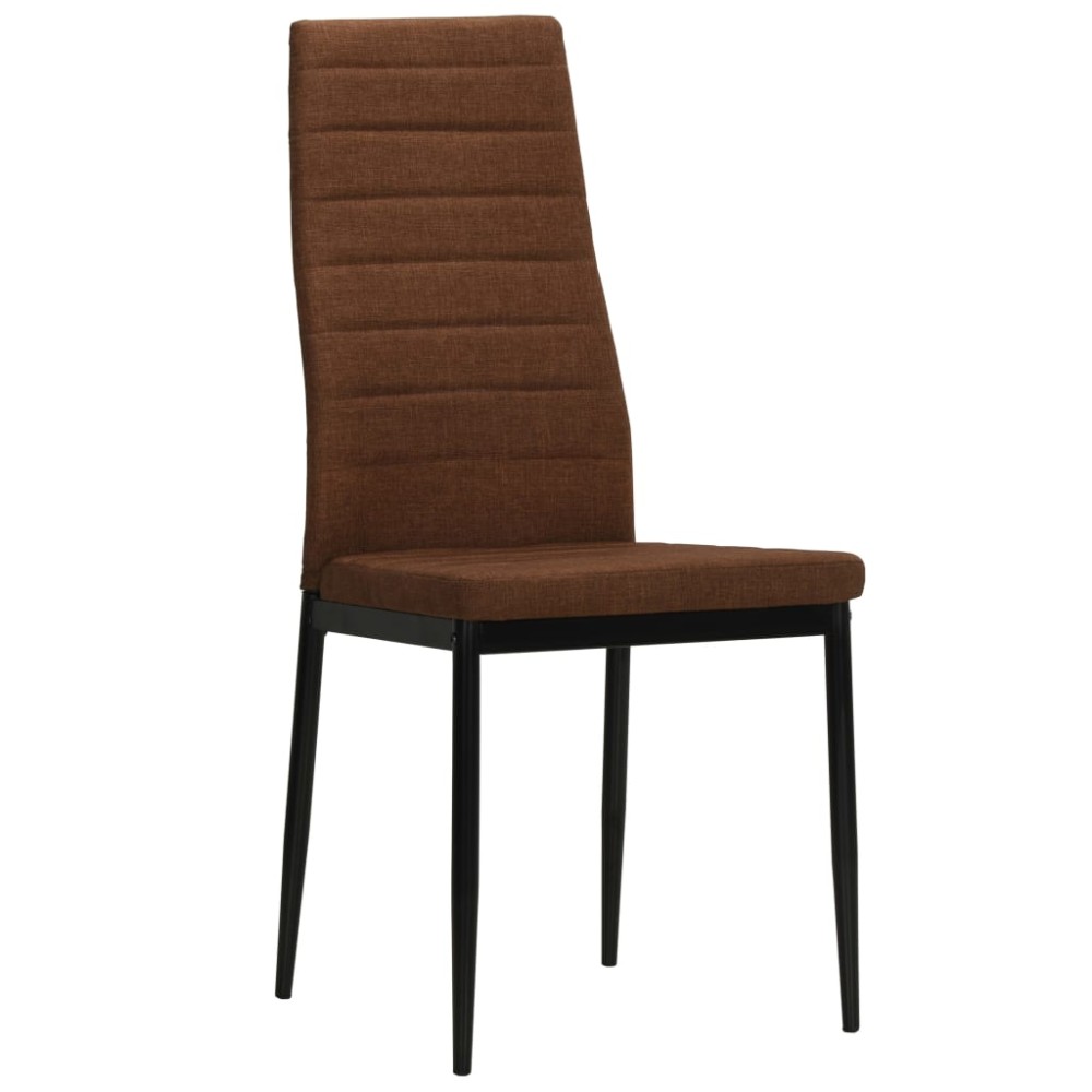 vidaXL Scaune de bucătărie, 6 buc. maro, material textil