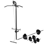 vidaXL Turn de forță montat pe perete cu set haltere & gantere 30,5 kg vidaXL Turn de forță montat pe perete cu set haltere & gantere 30,5 kg
