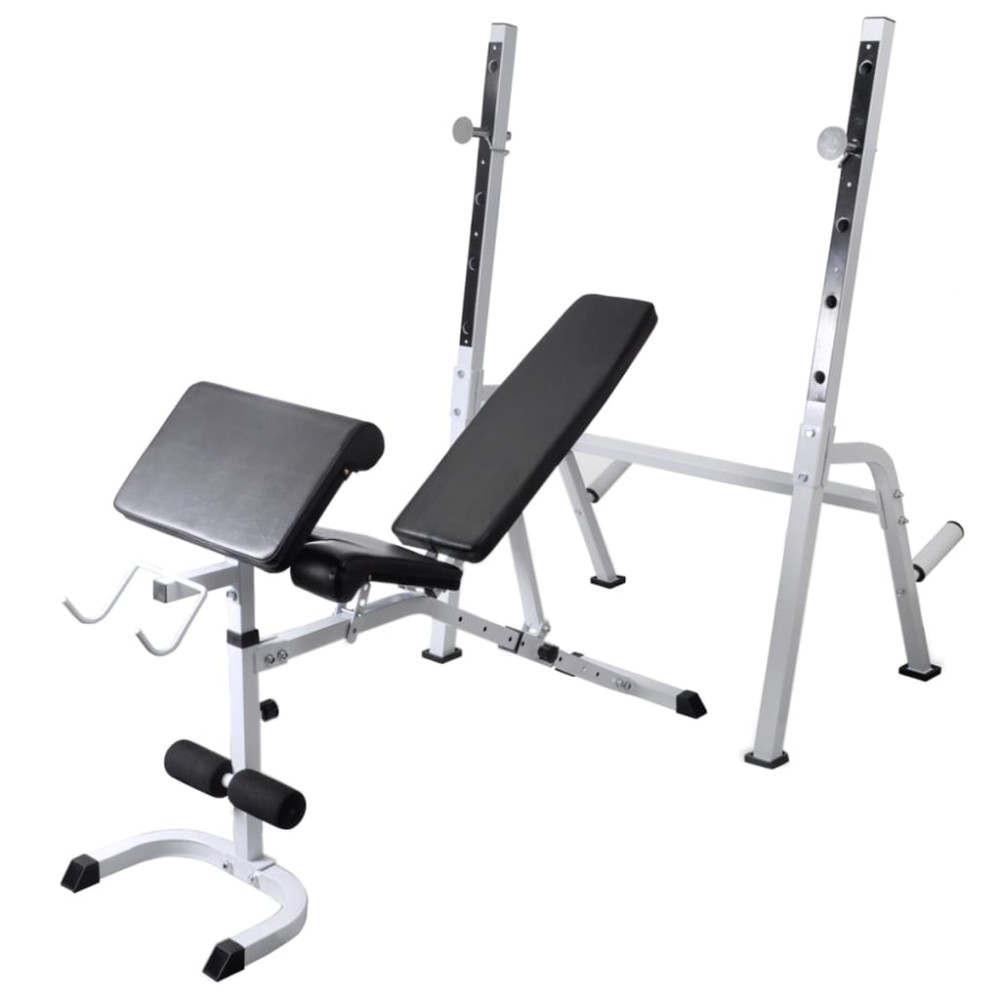 vidaXL Bancă antrenament rastel greutăți, set haltere/gantere, 60,5kg