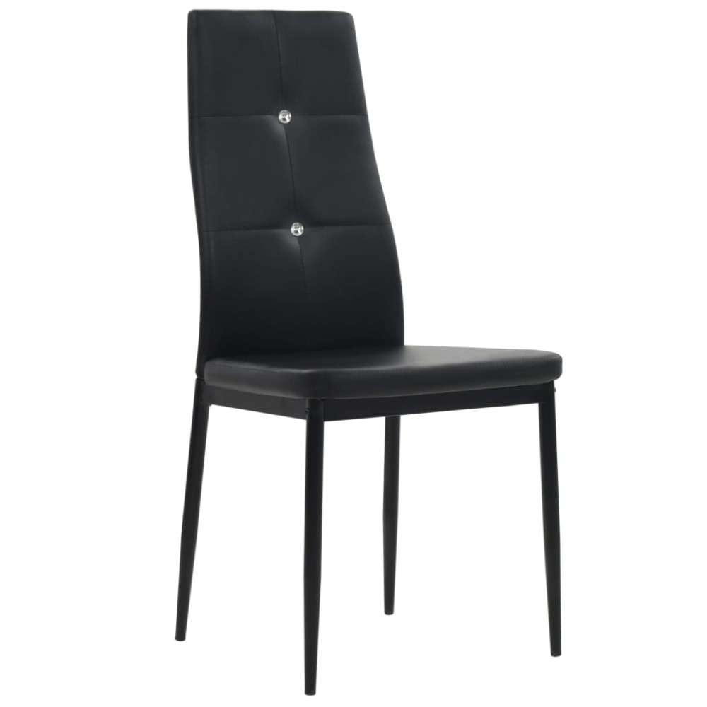 vidaXL Scaune de sufragerie, 6 buc., negru, piele ecologică