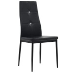 vidaXL Scaune de sufragerie, 6 buc., negru, piele ecologică