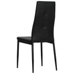 vidaXL Scaune de sufragerie, 6 buc., negru, piele ecologică