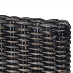 vidaXL Scaune de bucătărie, 6 buc, negru, ratan Kubu & lemn de mango