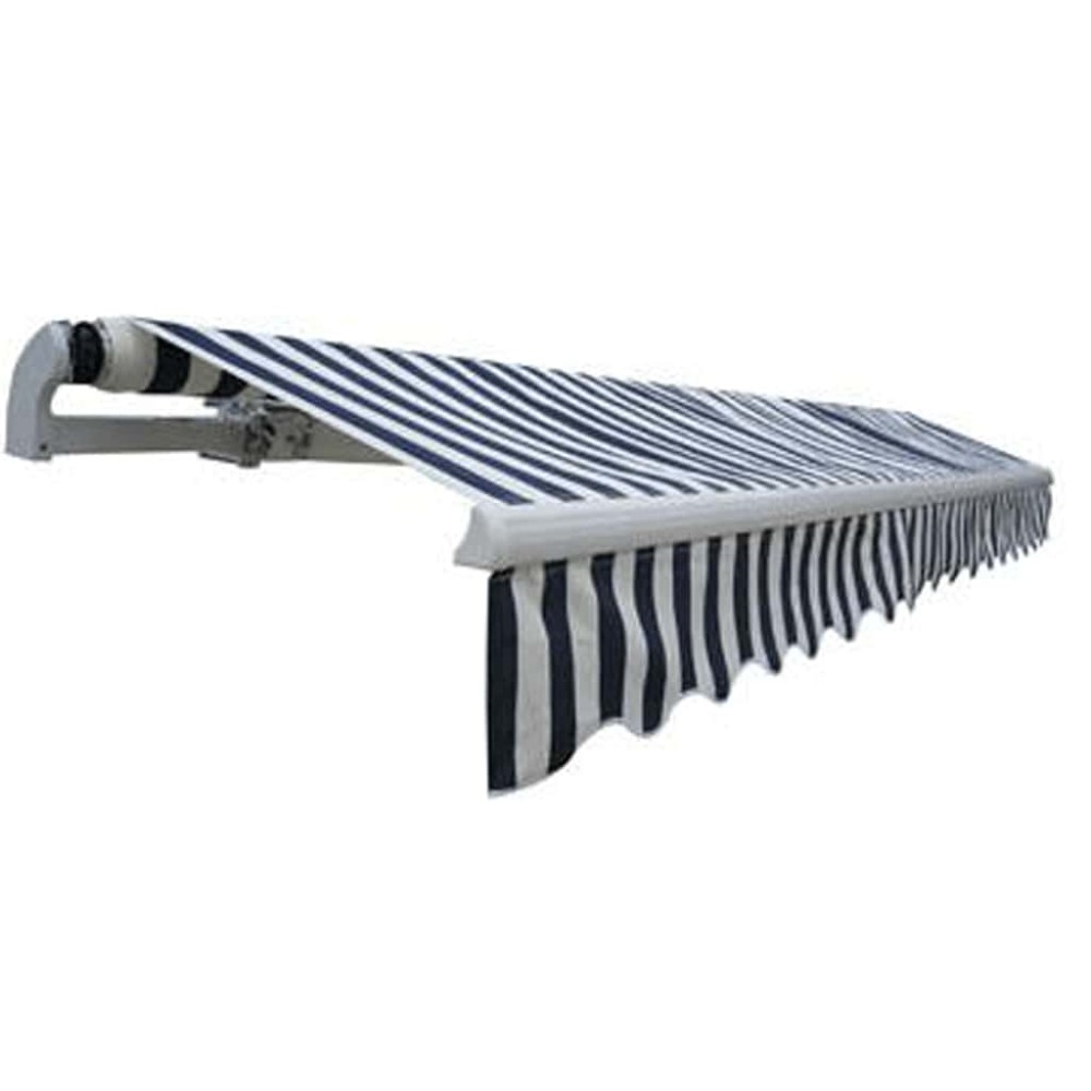 vidaXL Copertină pliabilă motorizată, 400 cm, albastru/alb