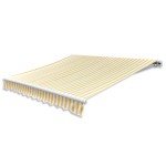 vidaXL Copertină pliabilă, acționare manuală, 300 cm, galben/alb