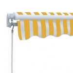 vidaXL Copertină pliabilă, acționare manuală, 300 cm, galben/alb