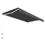 vidaXL Copertină reglabilă cu acționare manuală, 300 cm, antracit vidaXL Copertină reglabilă cu acționare manuală, 300 cm, antracit