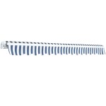 vidaXL Copertină pliabilă cu acționare manuală, 350 cm, albastru/alb