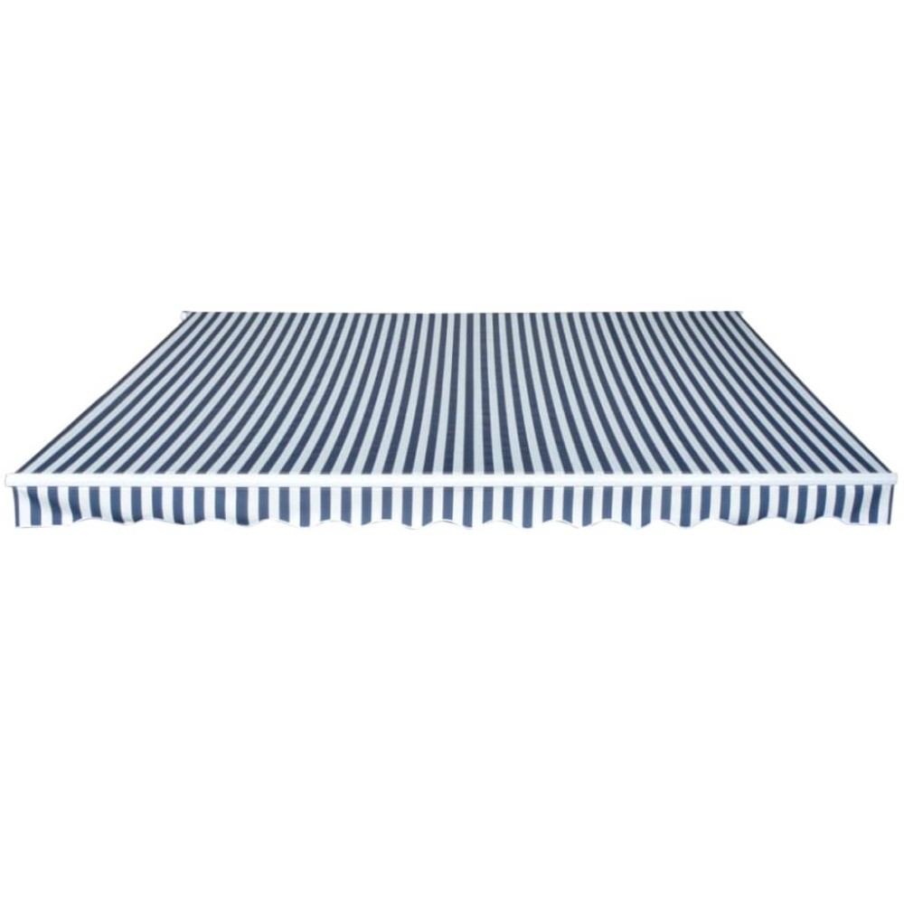 vidaXL Copertină pliabilă cu acționare manuală, 450 cm, albastru/alb