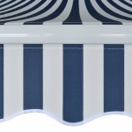 vidaXL Copertină pliabilă, acționată manual, albastru/alb, 500 cm vidaXL Copertină pliabilă, acționată manual, albastru/alb, 500 cm