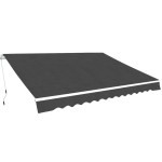 vidaXL Copertină pliabilă cu acționare manuală, 450 cm, antracit vidaXL Copertină pliabilă cu acționare manuală, 450 cm, antracit