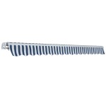vidaXL Copertină pliabilă cu acționare manuală, albastru/alb, 400 cm vidaXL Copertină pliabilă cu acționare manuală, albastru/alb, 400 cm