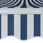 vidaXL Copertină pliabilă cu acționare manuală, albastru/alb, 400 cm vidaXL Copertină pliabilă cu acționare manuală, albastru/alb, 400 cm